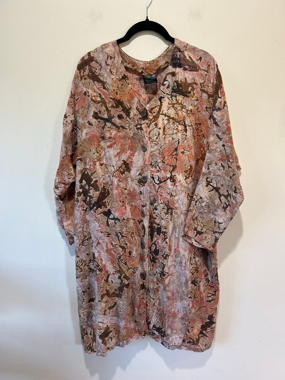 Kaliyana Artwear button front tunic womens one size